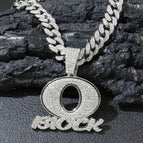 Letter pendant (silver) with 45CM full diamond Cuban chain