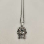 Steel color pendant + 3mm*55cm pearl chain / Stainless steel s.steel