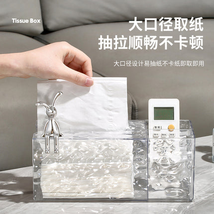 Yzt2877 Glacier Pattern Multi-Compartment Tissue Box High-End Light Luxury Creative Storage Box for Bathroom and Bedroom Home Use Tissue Dispenser