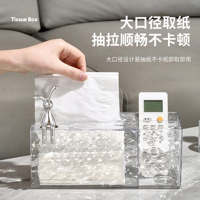 Yzt2877 Glacier Pattern Multi-Compartment Tissue Box High-End Light Luxury Creative Storage Box for Bathroom and Bedroom Home Use Tissue Dispenser