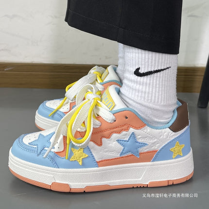 Men's Shoes Ins Trendy Shoes Original American Retro College Color-Blocking Sneakers Trendy Casual Versatile Star Board Shoes