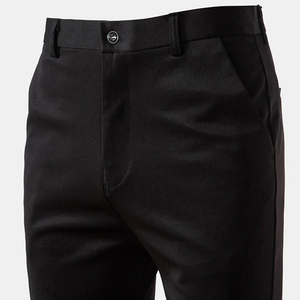Men's Western Pants Stretch Winter fleece-lined Thickened Clothing Pants Straight Tube Dosing Light Business Pants Fashionable Casual Pants for Men