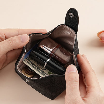 Cross-border Ins Girl's Small Jewelry Storage Bag Mini Genuine Leather Coin Purse Earphone Bag Women's Mouth Red Envelope Coin Bag