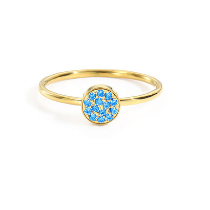 Cross-border foreign trade new stainless steel diamond ring Women's Light luxury December birthday stone ring gift wholesale