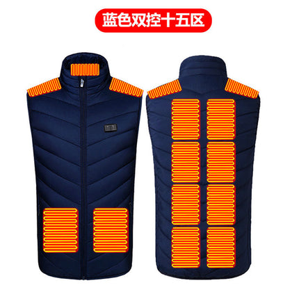 Cross-border Explosions Winter Heating Vest Three-gear Intelligent Adjustment USB Power Supply Cold-resistant Warm Heating Clothing for Men and Women