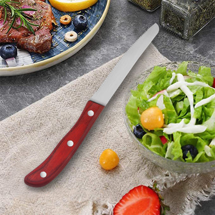 Cross-border Wooden Handle Steak Knife and Fork Two-piece Set Household Western-style Tableware Stainless Steel Main Knife Dishpoint Fork in stock Batch