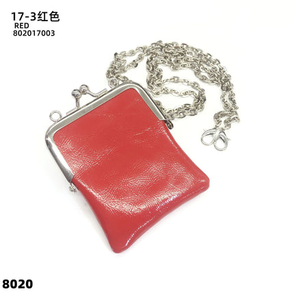 Satin Single Piece Mini Genuine Leather Coin Purse Lipstick Small Bag Buckle Storage Bag Open Buckle Crossbody Headset Bag