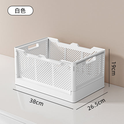 Folding Storage Basket Household Dormitory Desktop Finishing Storage Basket Stackable Wheeled Outdoor Car Large Storage Frame