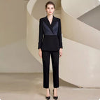 Black Stitching Suit Pants / S