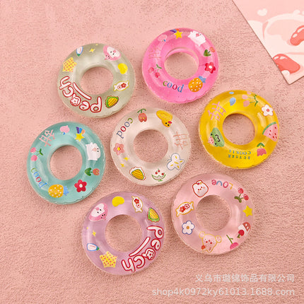 Transparent luminous simulation swimming ring DIY resin accessories cream glue mobile phone case refrigerator shoe buckle material