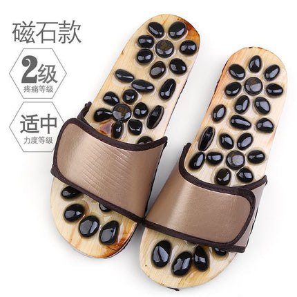 Summer Home Foot Acupoint Magnetic Therapy Massage Men's Slippers Indoor Non-Slip Wear-Resistant Acupressure Health Massage Slippers for Women
