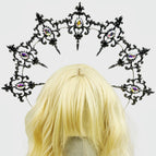 Black pointed inward + colorful ab diamond