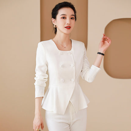 Professional Women's suit Women's Red Formwork Stewardess Uniform Hotel Front Desk Manager Suit Dress Autumn and Winter