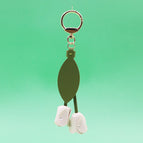 White [tulip flowers] keychain bag charm