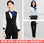 Black vest + white shirt + black pants / S