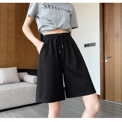 Summer High-Waisted Slimming Five-Point Pants for Female Students Korean Style Loose Outer Wear Versatile Casual Sports Wide-Leg Shorts