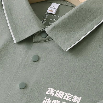High-end ice silk POLO shirt overalls short sleeve custom t-shirt logo company quick-drying anti-ultraviolet cultural shirt