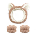 Cat ear khaki 1 headband/2 wristbands