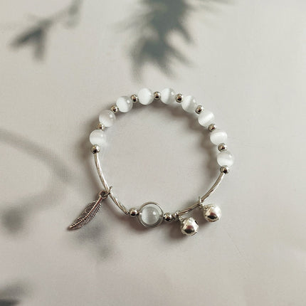 Bracelet Jewelry Cat's Eye Stone Crystal Butterfly Women's Bracelet Imitation Gray Moonlight Versatile Stylish Trendy Student Gift Starry