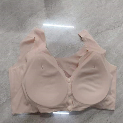 Plus size middle-aged and elderly mother's bra TikTok PDD live broadcast popular thin nursing front buckle lace underwear