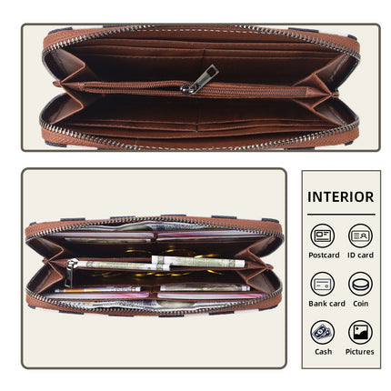 2025 cross-border hot-selling simple high-level feeling checkerboard wallet with RFID function splash-proof coin purse card case