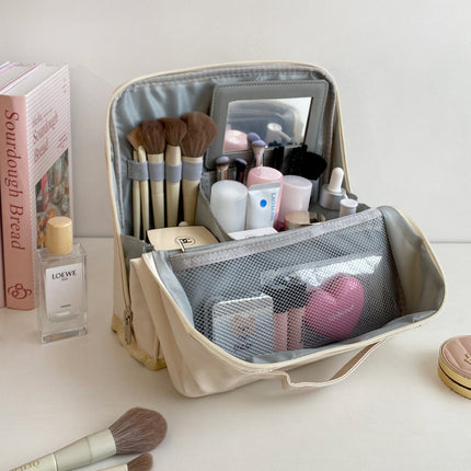 Dry and Wet Separation Thickened Cosmetic Bag for Women Large Capacity Multifunctional Portable Toiletry Bag Can Be Hung as Luggage Handbag
