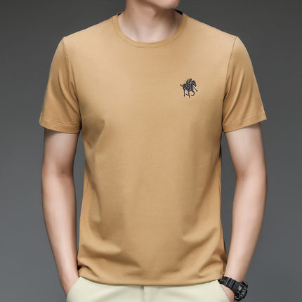 Mingdi Mouse Men's Summer Fashion Versatile Short-Sleeved Round Neck T-Shirt Korean Style Pure Cotton Large Size Loose Young Men's T-Shirt