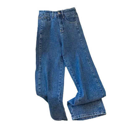 Jeans Women's Design Sense High Waist Mop Pants All-match Spring and Autumn Retro Loose Slimming Straight Pants Wide Leg Pants