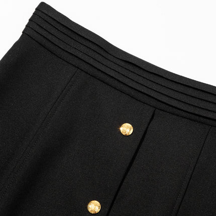 B1615 spring/summer 2023 Women's new front Middle Fork nail buckle skirt waist pleated overskirt