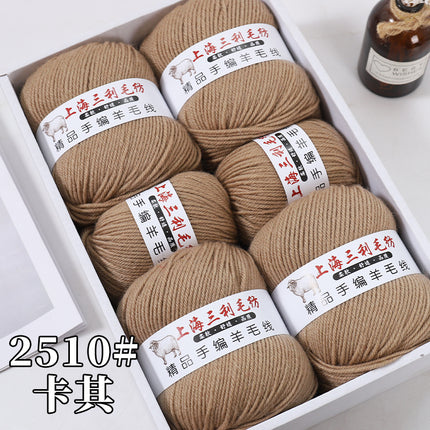 Shanghai Sanli 290 medium thick wool diy hand-knitted wool sweater cardigan scarf wool wholesale