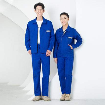 Factory wholesale polyester long sleeve overalls gas station staff tooling can be printed logo wear-resistant breathable labor protection clothing