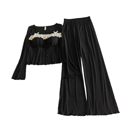 Pajamas with Chest Pad Women's 2025 Modal Cotton Long Sleeve Trousers suit Spring and Autumn Pure Desirable Outfit Home Clothes