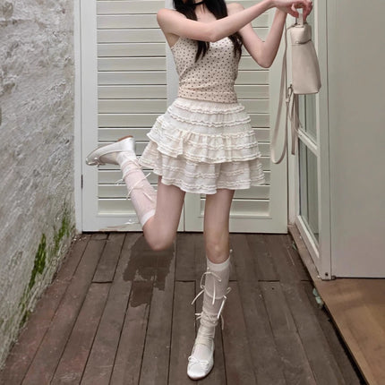 Real Shot of Ballet Style Sweet Cake Skirt for Women 2025 Summer and Autum New Fluffy Versatile Anti-Exposure Short Skirt Spring