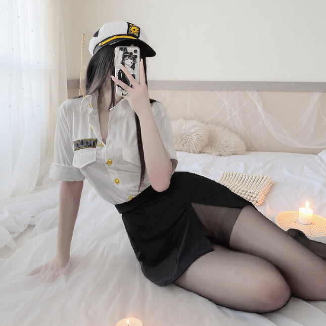 Sexy Suit Uniform Temptation Pure Desire Clothing Policewoman Suit Hot Passionate Stewardess Uniform Navy Style Policewoman