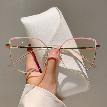 Factory direct plain look thin retro Harajuku anti-blue glasses European and American style trend large frame high-grade flat mirror