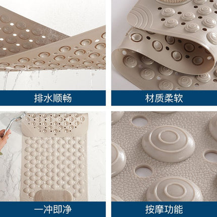 Bathroom Anti-slip Mat Massage Anti-fall Toilet Floor Mat with Suction Cup Waterproof and Dirty-resistant Hotel Shower Special Foot Mat