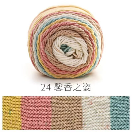 5 Strands of Rainbow Cotton Wool Cake Handmade DIY Knitted Doll Pillow Blanket Colorful Dot Yarn Milk Cotton Thread Ball Wholesale