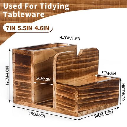 Solid Wood Desktop Tissue Box Living Room Table Tissue Holder Kitchen Countertop Seasoning Jar Placement Rack Retro Style Tissue Box