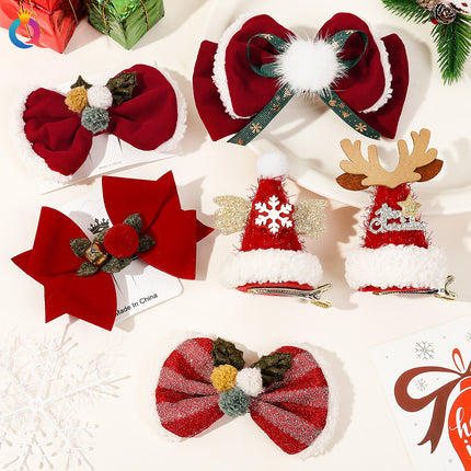 20024 Christmas Hair Ring Antler Hair Ring Bow Hairpin Elegant Cute Christmas Party Children Hair Accessories