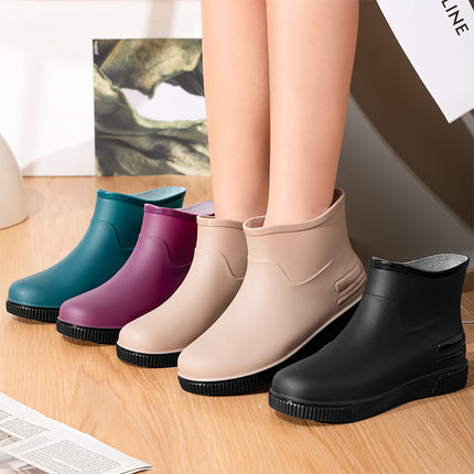 Fashion Rain Boots, Water Shoes for Women, Adult Warm Water Slip Plus Velvet Kitchen Short Rubber Shoes, Rain Boots, Overshoes, Water Boots Wholesale