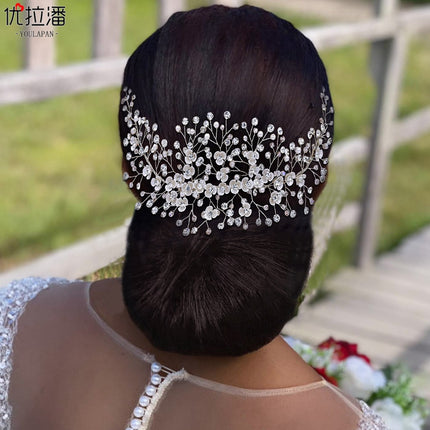 Youlapan Bridal Flower Hair Comb Handmade Pearl Hair Accessory Fashionable Versatile Hair Accessory for Going Out Hp571