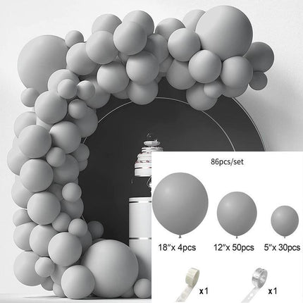 Cross-Border Amazon Macaron Solid Color Balloon Package Wedding Birthday Arrangement Balloon Party Solid Color Matte Set