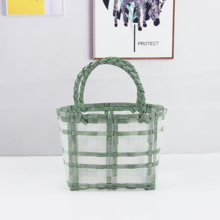 PVC Woven Jelly Basket Bag / Sac Panier Tressé Jelly PVC