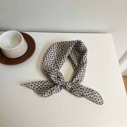 White Color Silk Scarf Printed High-grade All-match Accessories Neck Women's 2025 New Headband Tie Long Scarf