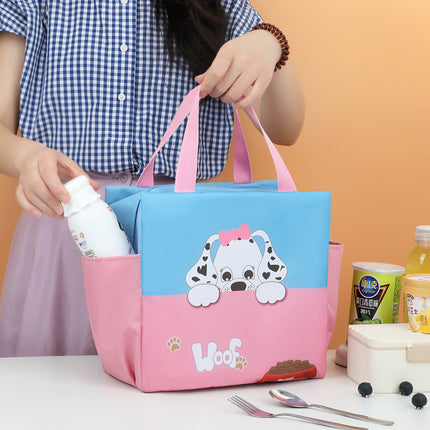 New Cartoon Double Lunch Bag Large Capacity Student Lunch Bag Outgoing Portable Lunch Box Insulation Bag