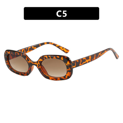 Oval Plaid Sunglasses, Fashionable and Simple Retro Sunglasses, European and American Ins Sunglasses, Versatile Trendy Sunglasses