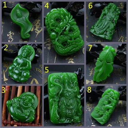 High-Quality Imitation Hetian Jade Jasper Spinach Green Outer Mongolia Material Pendant Jade Jewelry Pendant for Sales Opening Gift Live Broadcast Model