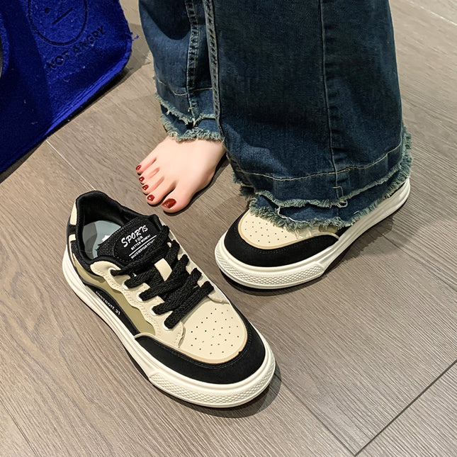 Hydrogen Cloud Women's Shoes Autumn and Winter White Shoes Junior High School Students Leisure Sports Board Shoes Niche Design Sense