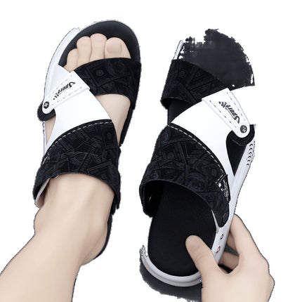 Men's Sandals for Summer Outdoor Wear, Casual Wear-Resistant Beach Slippers, Sports and Driving Dual-Use Sandals