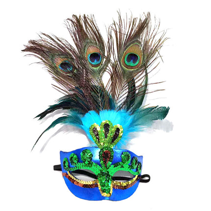 Halloween Peacock Feather Mask Christmas Masquerade Party Performance Venetian Costume Electroplated Peacock Ball
